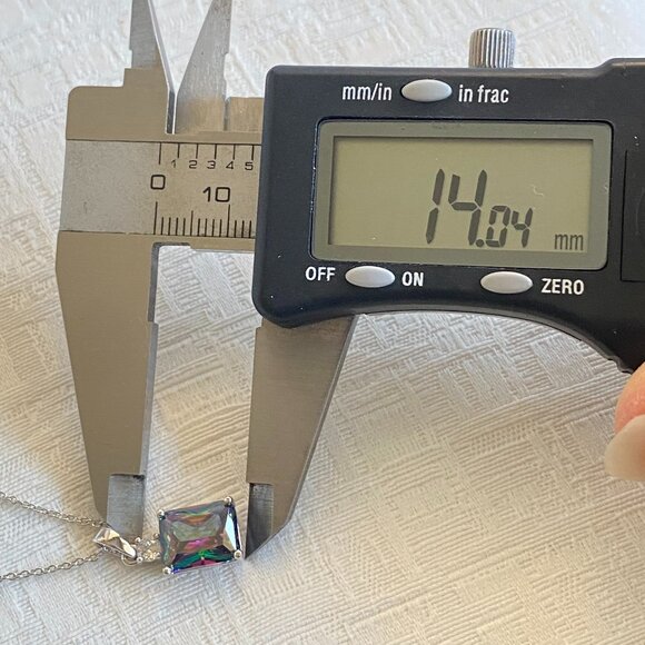 FAC Mystic Rainbow Crystal Silver Tone Necklace NWT - Picture 6 of 8